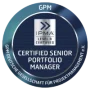 orgalean Badges - Certified Senior Portfolio Manager: Ein runder Badge als Nachweis der Ausbildung zum Certified Senior Portfolio Manager.