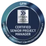 orgalean Badges - Certified Senior Project Manager: Ein runder Badge als Nachweis für die Ausbildung zum Certified Senior Project Manager.