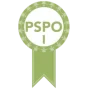 orgalean Badges - Professional Scrum Product Owner 1: Ein runder Badge mit einer Schleife unten mittig als Nachweis für die Ausbildung zum Professional Scrum Product Owner 1.